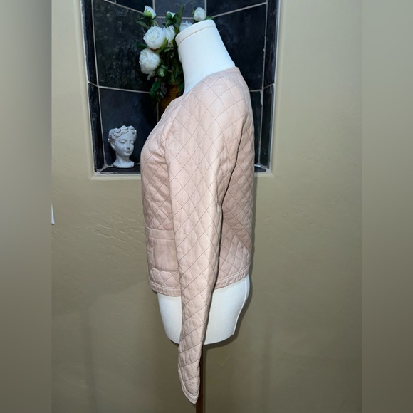 Hinge Seattle Quilted Leather Jacket Pink Size XS - Picture 4 of 16